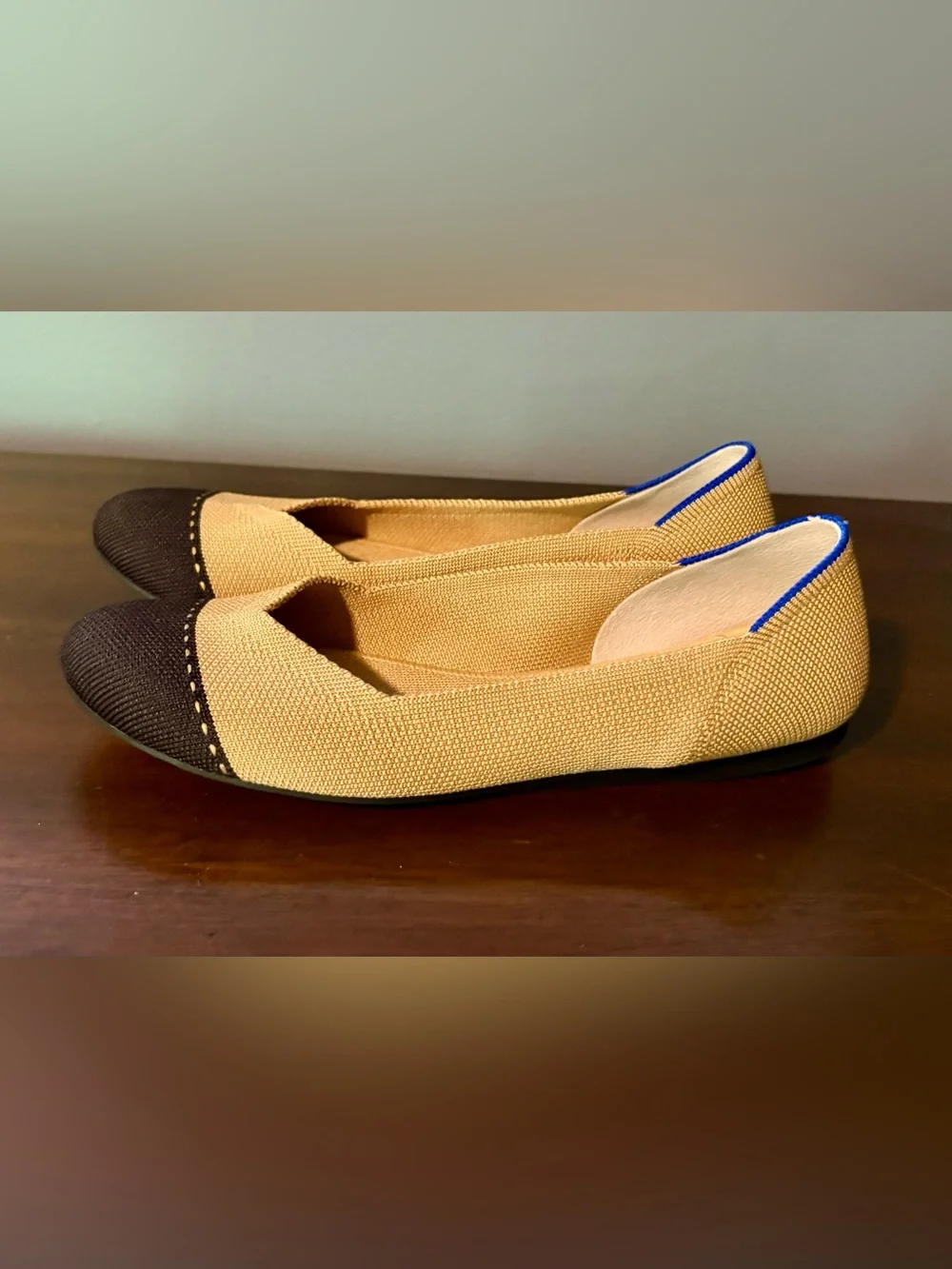 Rothy’s The Point Camel Captoe Knit Ballet Flats - size 7.5
